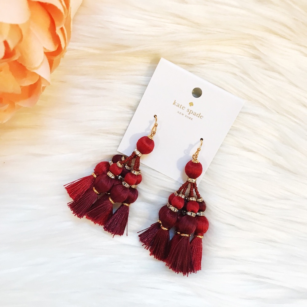 Kate Spade Pretty Poms Tassel Statement Earrings - Picture 1 of 5